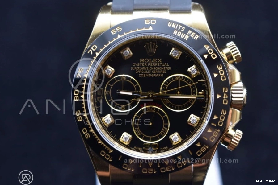 V Diamonds Clean 1:1 Edition Best SA4130 Dial Oysterflex Daytona on Timeless Black Strap Rubber 416 116518 0125